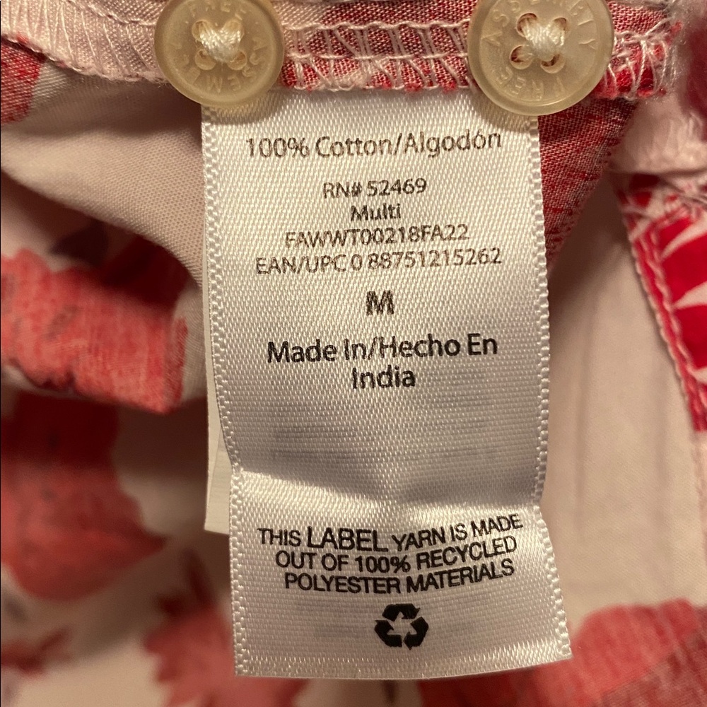 Free Assembly Red Floral Long Sleeve High Low Blouse…size M - Picture 7 of 7